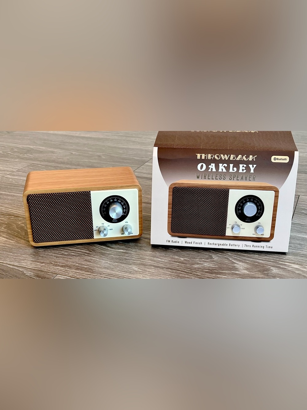 Brand New! “Oakley” Wireless Speaker, Bluetooth, Brown & Cream